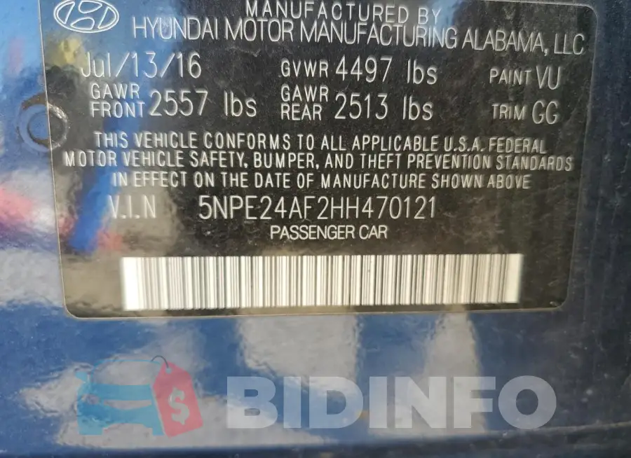 5NPE24AF2HH470121 Photo# 13