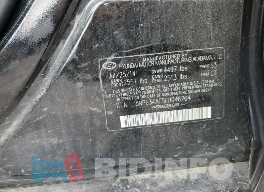 5NPE34AF5FH046264 Photo# 12