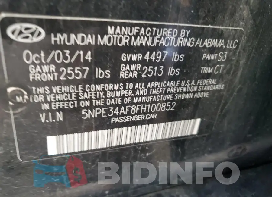 5NPE34AF8FH100852 Photo# 12