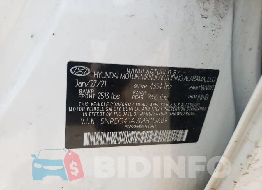 5NPEG4JA2MH115689 Photo# 12