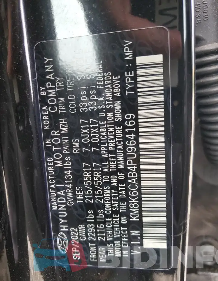 KM8K6CAB4PU964169 Photo# 13