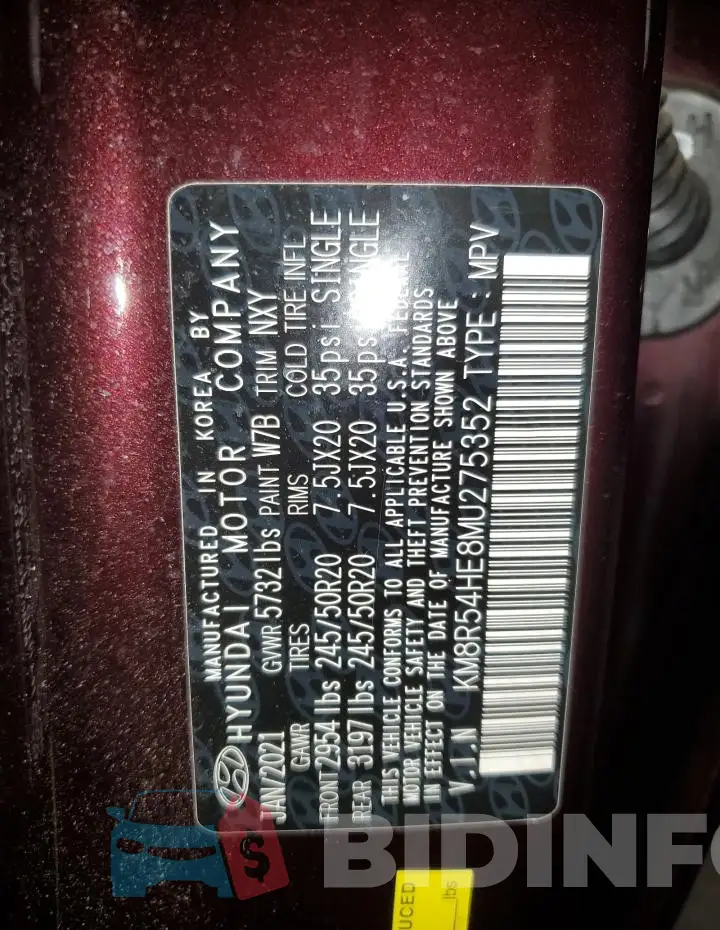 KM8R54HE8MU275352 Photo# 13