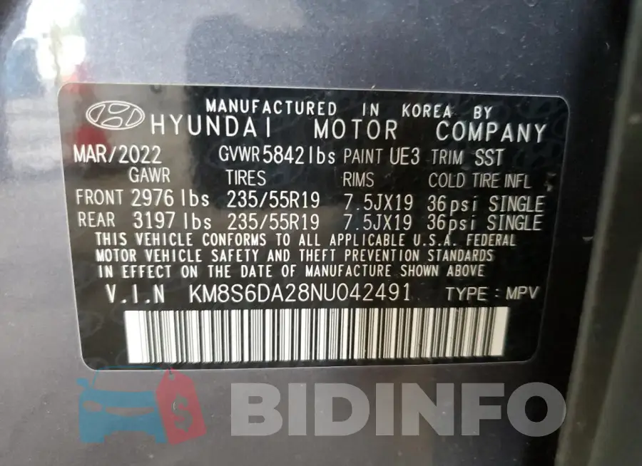 KM8S6DA28NU042491 Photo# 12