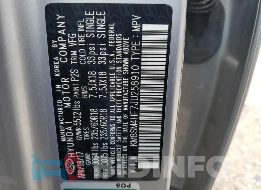 KM8SM4HF7JU258910 Photo# 13