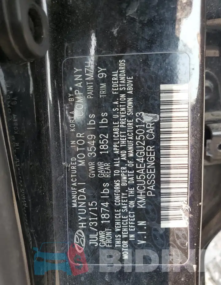 KMHCU5AE4GU250123 Photo# 13