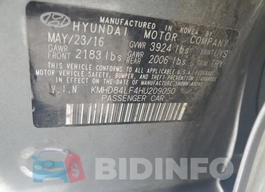 KMHD84LF4HU209050 Photo# 12