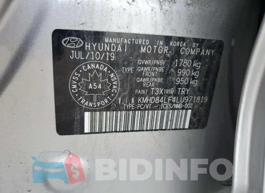 KMHD84LF4LU971819 Photo# 13