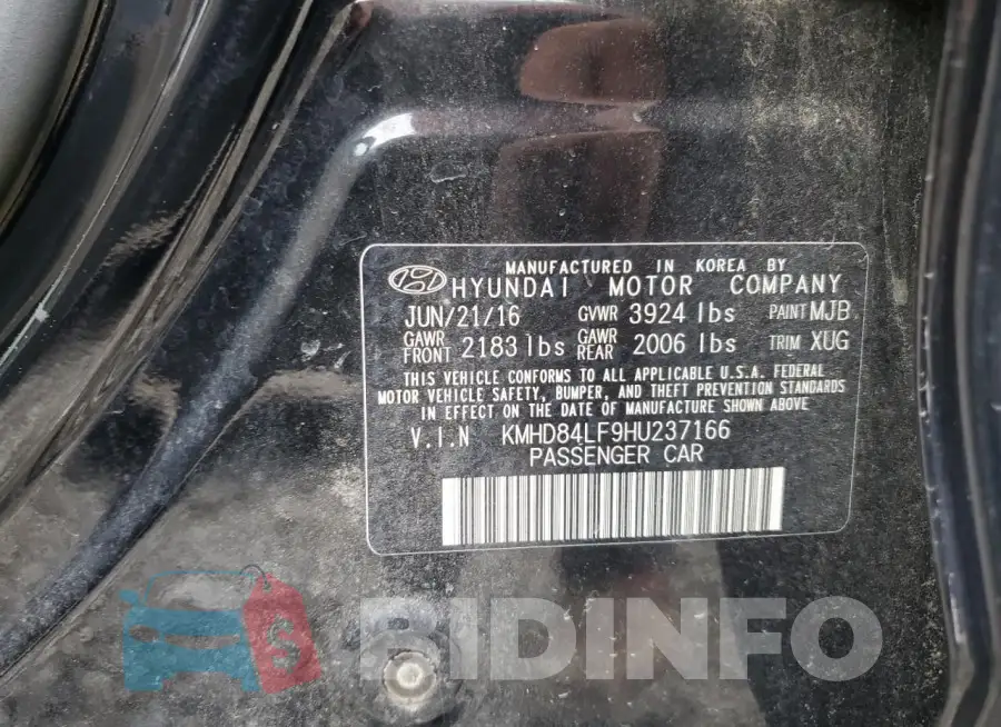 KMHD84LF9HU237166 Photo# 13