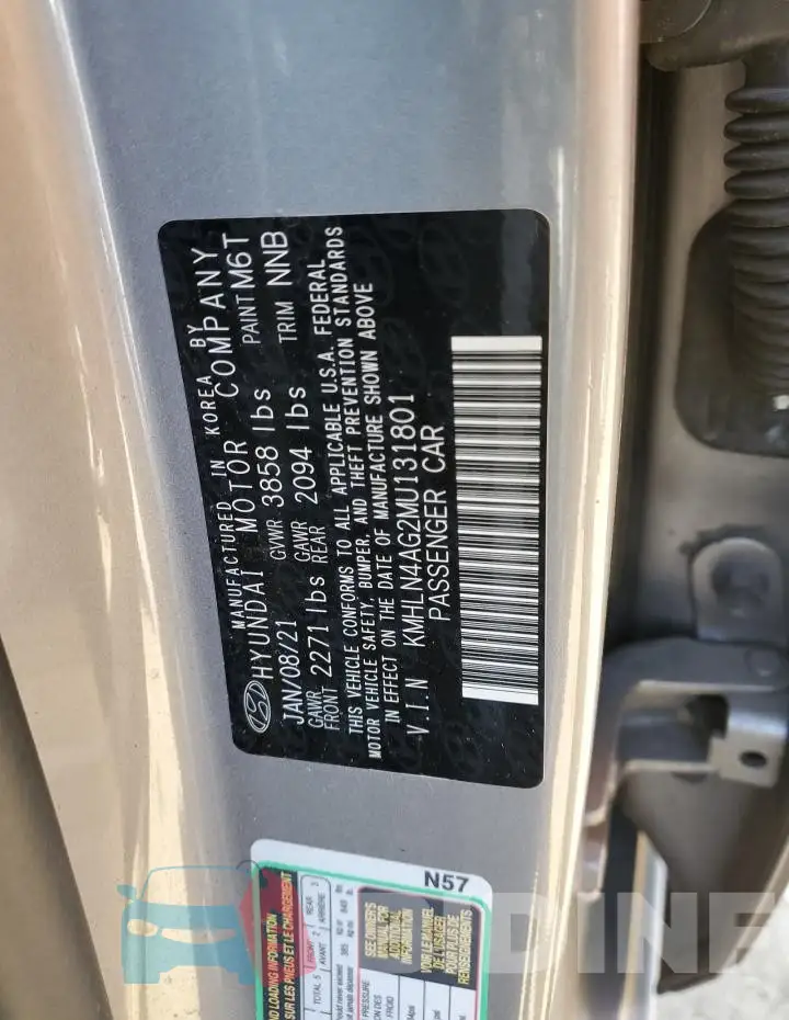 KMHLN4AG2MU131801 Photo# 12