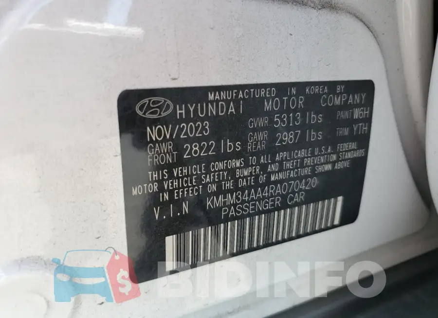 KMHM34AA4RA070420 Photo# 13