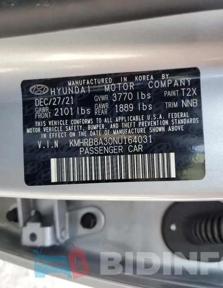 KMHRB8A30NU164031 Photo# 10