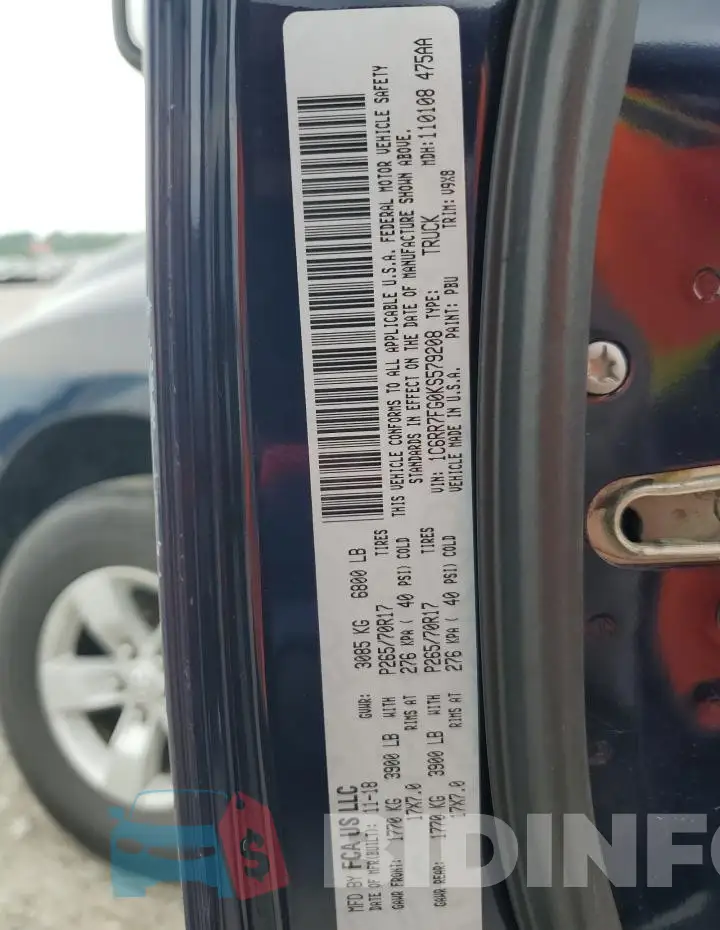 1C6RR7FG0KS579208 Photo# 12
