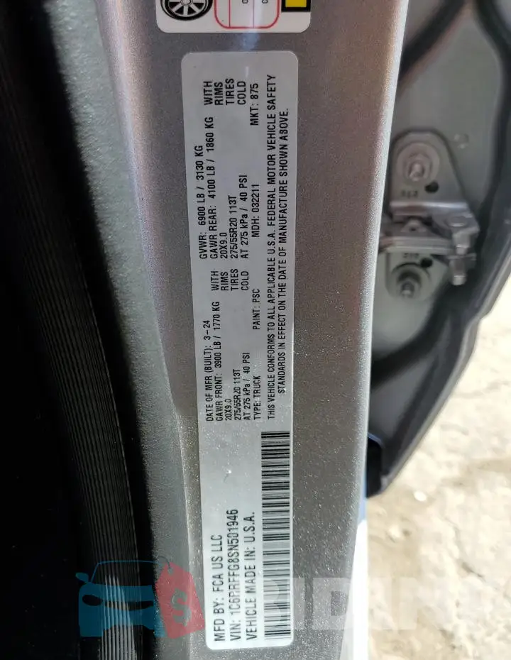 1C6RRFFG8SN501946 Photo# 12