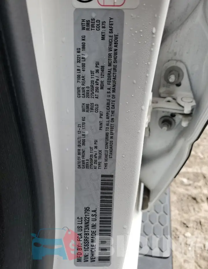 1C6SRFBT3NN221795 Photo# 12