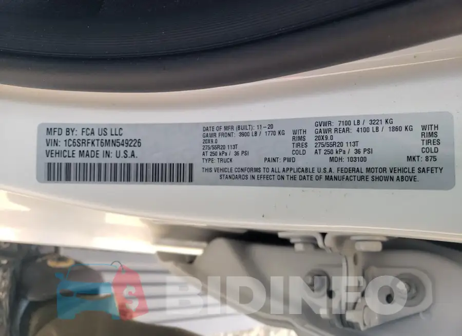 1C6SRFKT6MN549226 Photo# 12