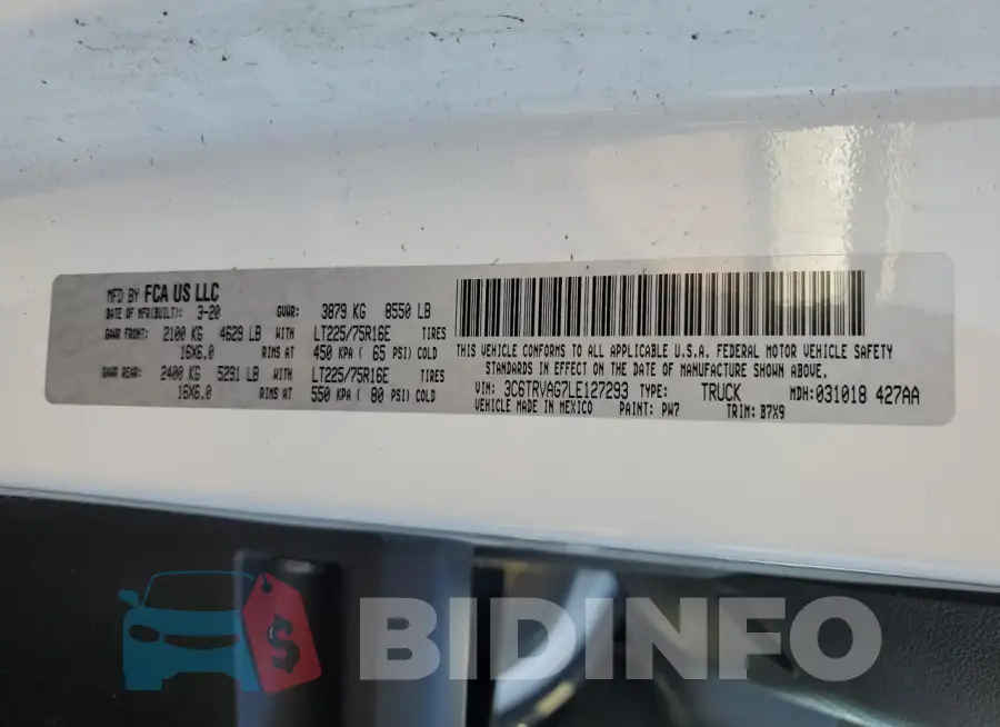 3C6TRVAG7LE127293 Photo# 13