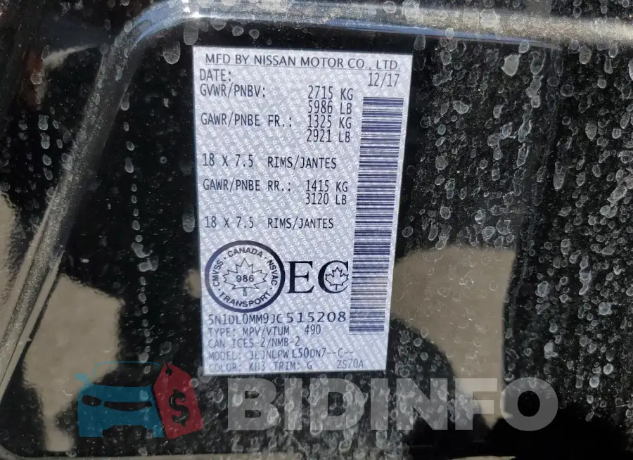 5N1DL0MM9JC515208 Photo# 12