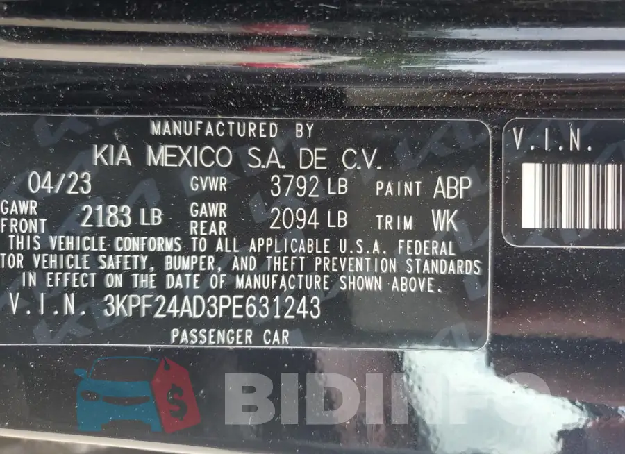 3KPF24AD3PE631243 Photo# 13