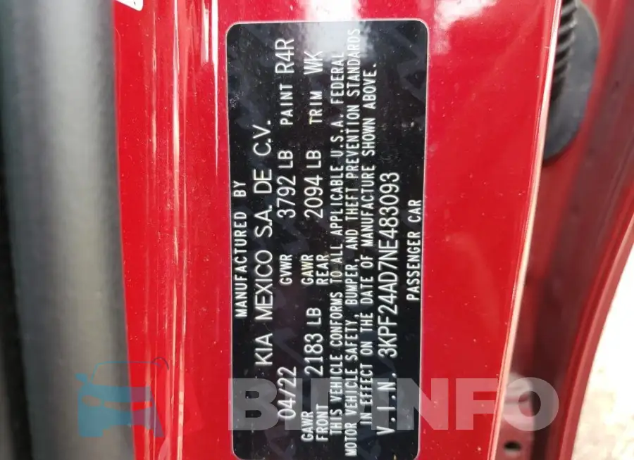 3KPF24AD7NE483093 Photo# 12