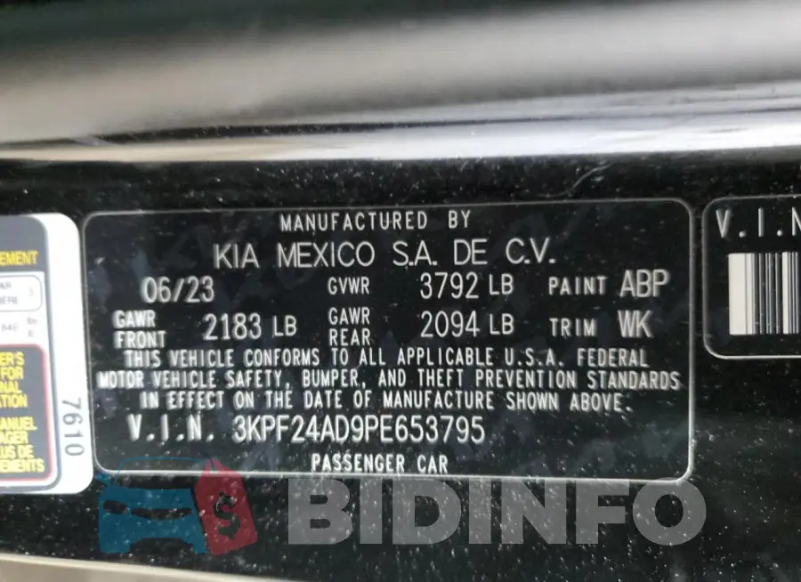 3KPF24AD9PE653795 Photo# 12