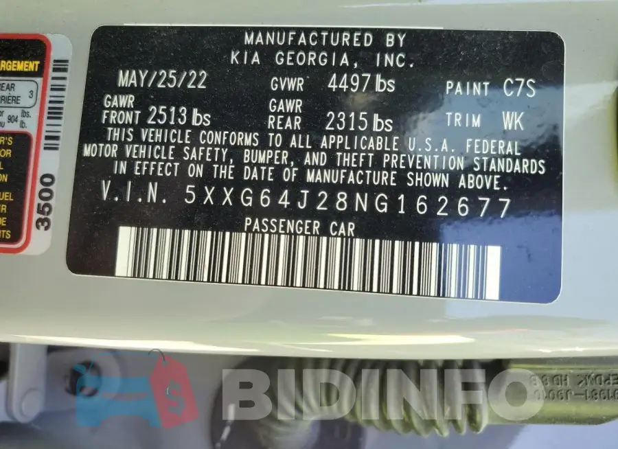 5XXG64J28NG162677 Photo# 12