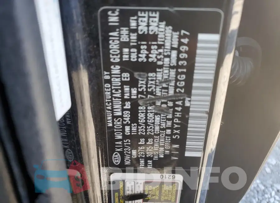 5XYPH4A52GG139947 Photo# 13