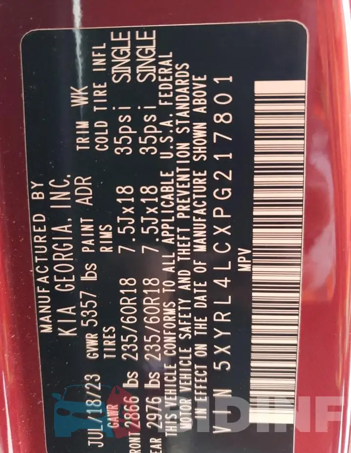 5XYRL4LCXPG217801 Photo# 14