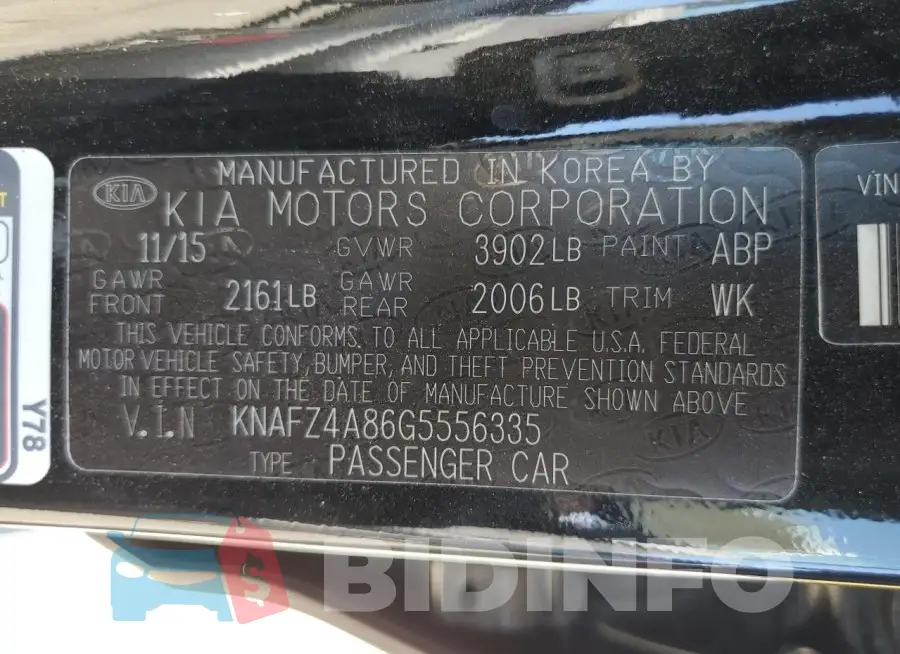 KNAFZ4A86G5556335 Photo# 12