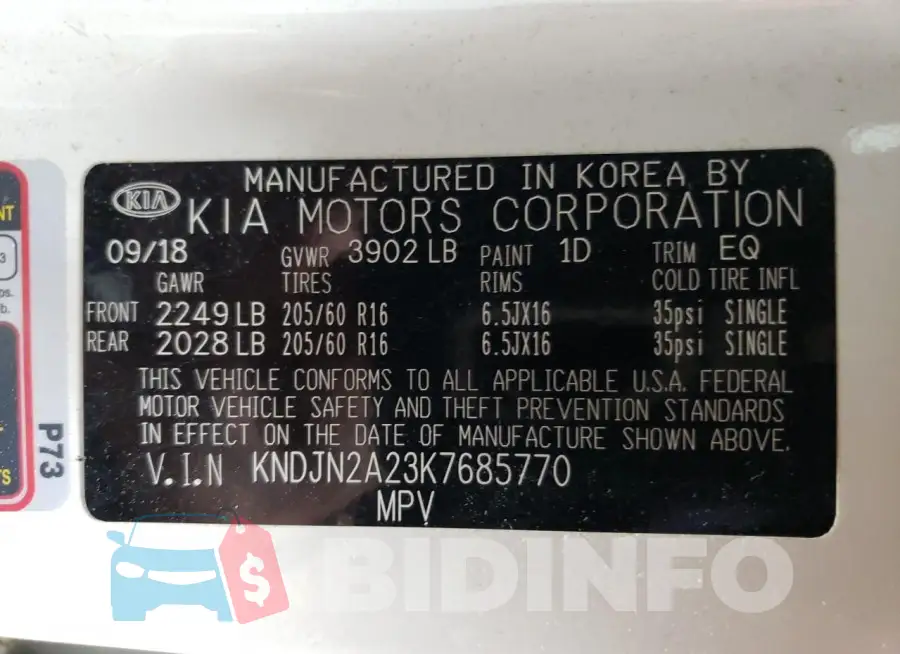 KNDJN2A23K7685770 Photo# 13