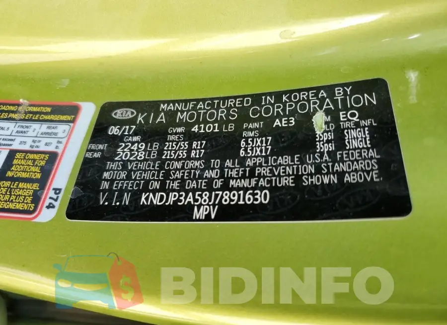 KNDJP3A58J7891630 Photo# 12