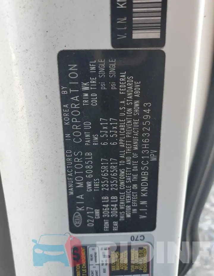 KNDMB5C13H6325943 Photo# 13
