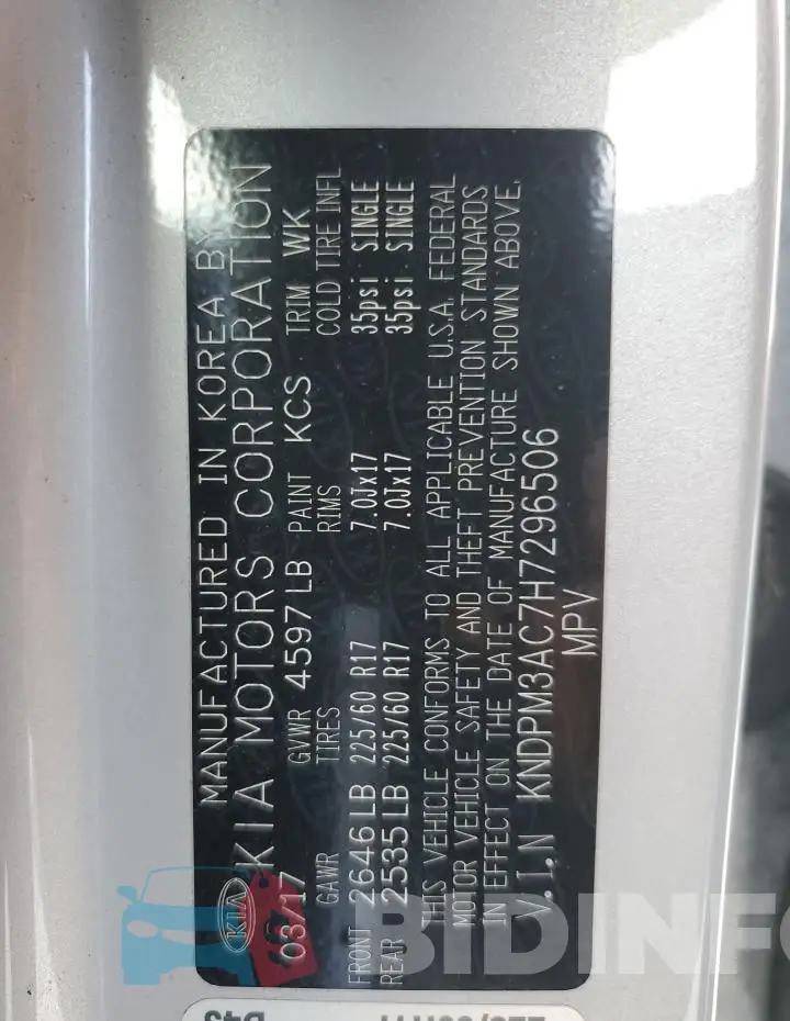 KNDPM3AC7H7296506 Photo# 13