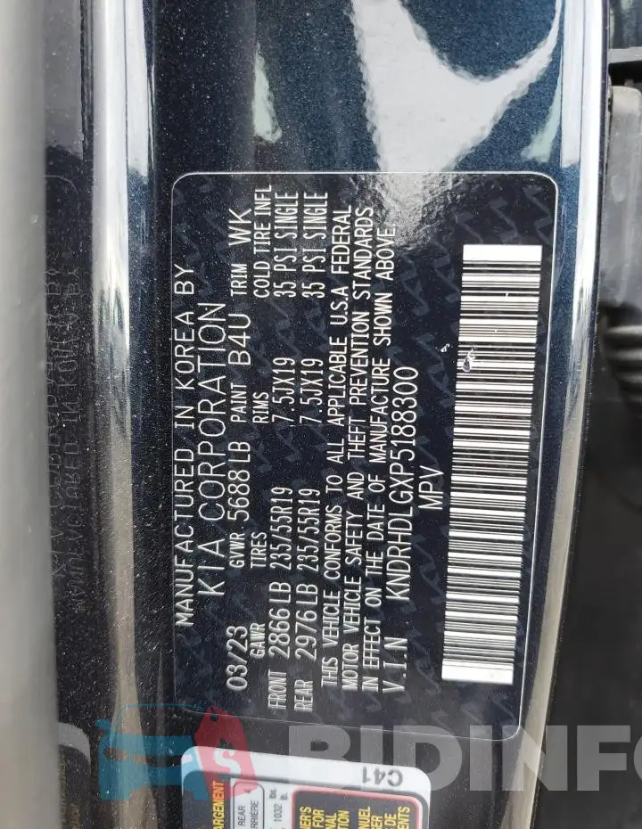 KNDRHDLGXP5188300 Photo# 14