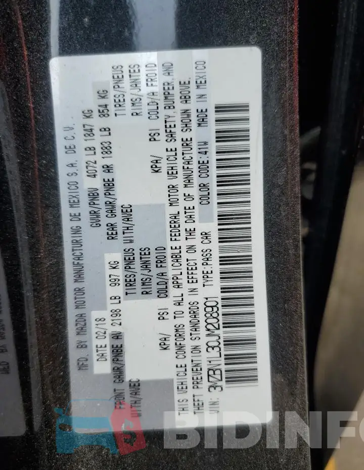 3MZBN1L30JM208901 Photo# 12