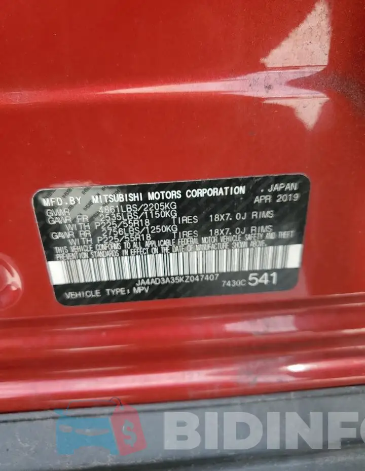JA4AD3A35KZ047407 Photo# 13