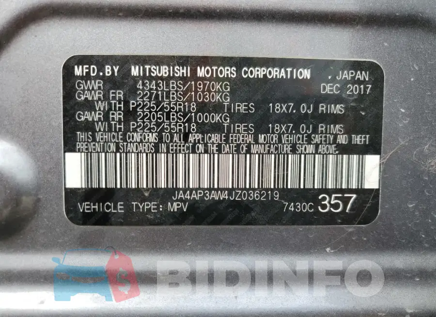 JA4AP3AW4JZ036219 Photo# 13