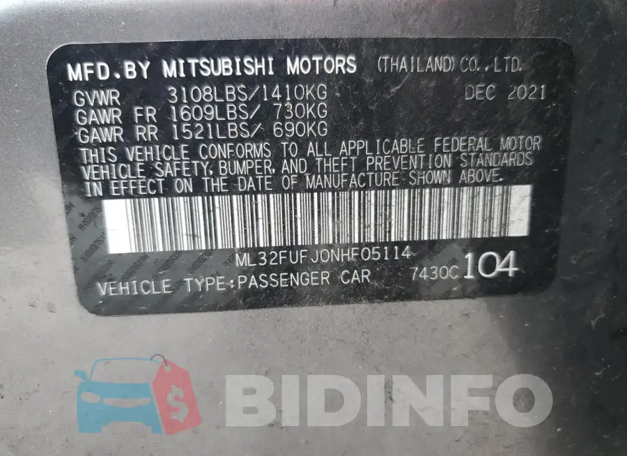 ML32FUFJ0NHF05114 Photo# 12