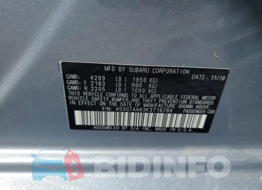 4S3GTAA63K3718786 Photo# 12