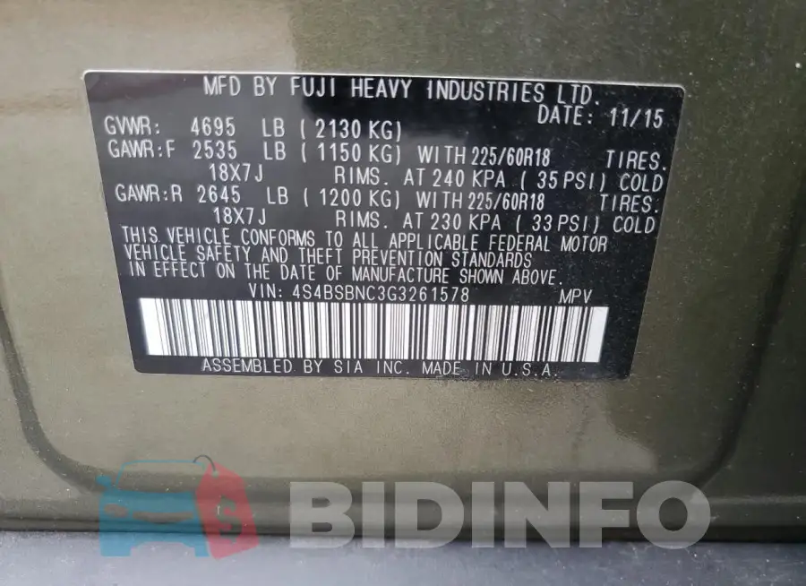 4S4BSBNC3G3261578 Photo# 14