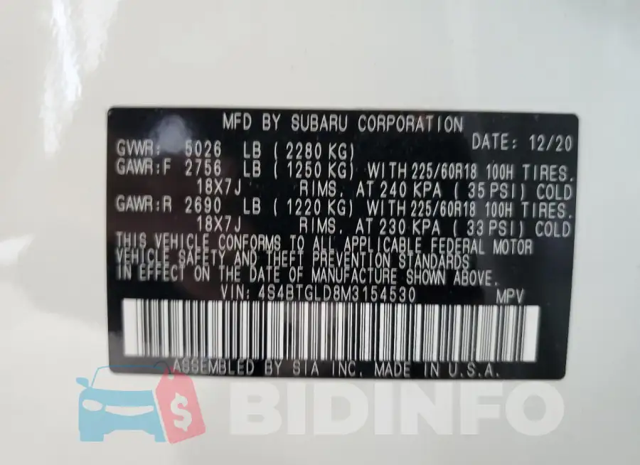 4S4BTGLD8M3154530 Photo# 13