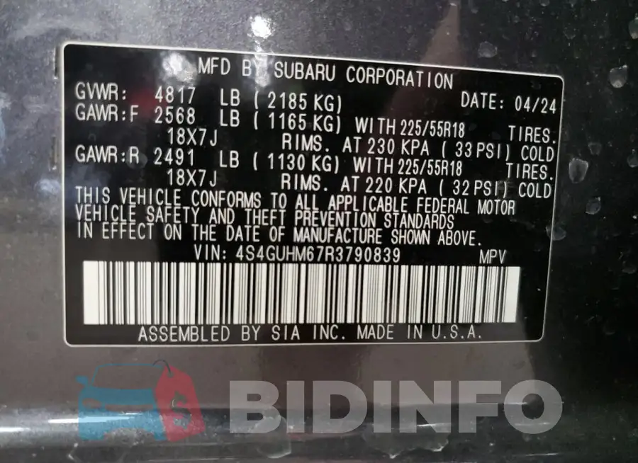 4S4GUHM67R3790839 Photo# 13