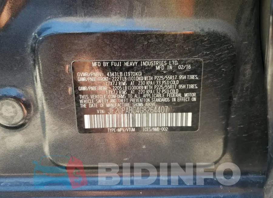 JF2GPABC4G8264407 Photo# 12