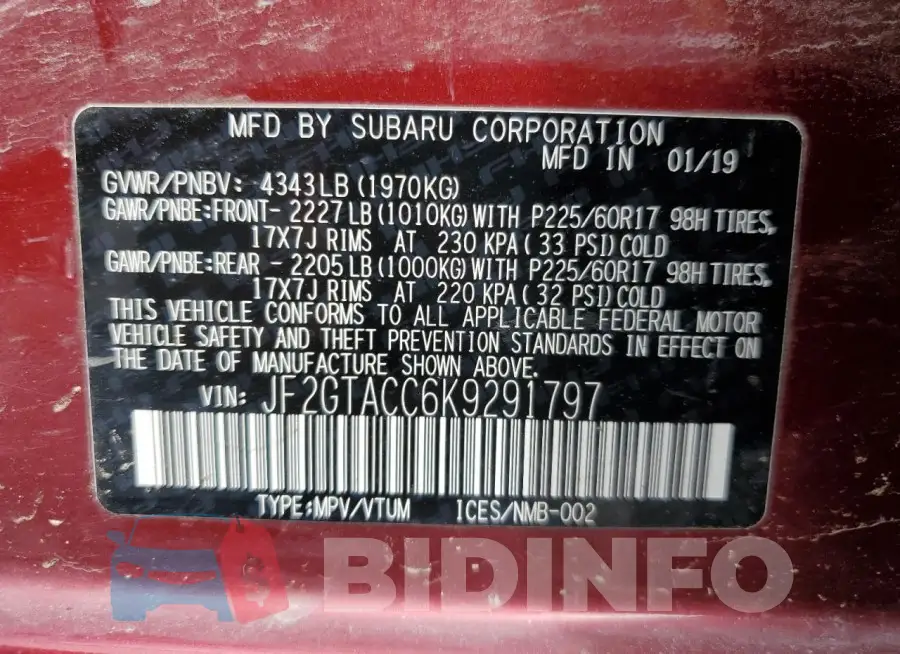JF2GTACC6K9291797 Photo# 13