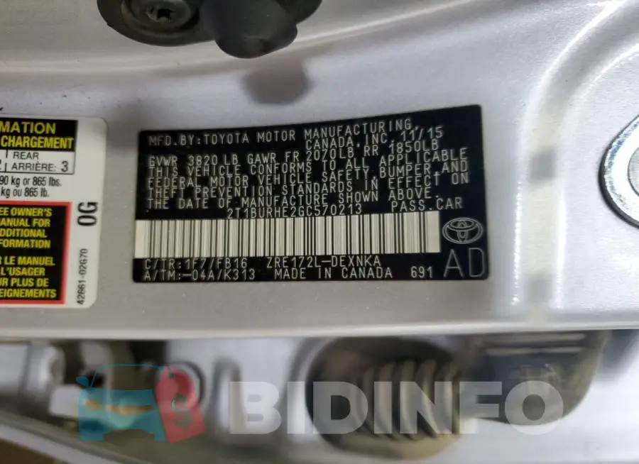 2T1BURHE2GC570213 Photo# 12