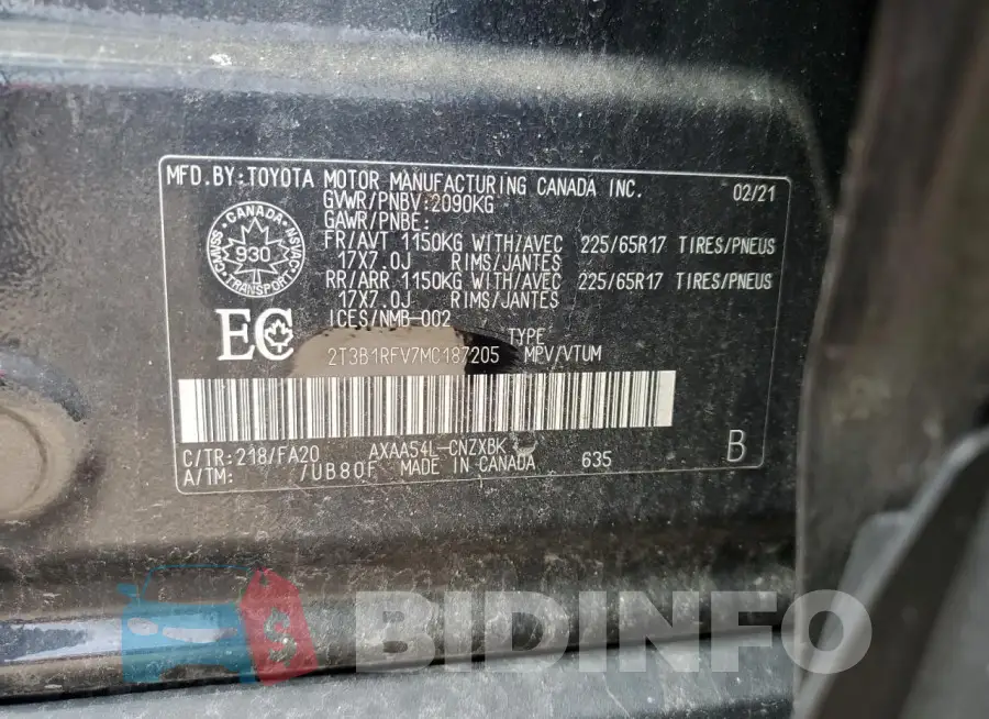 2T3B1RFV7MC187205 Photo# 13