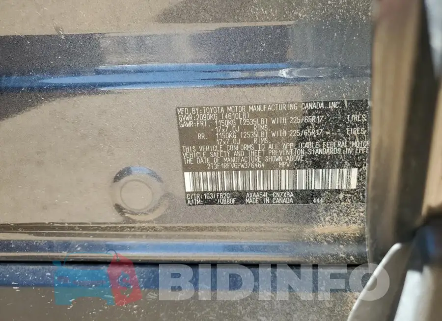 2T3F1RFV6PW376464 Photo# 13