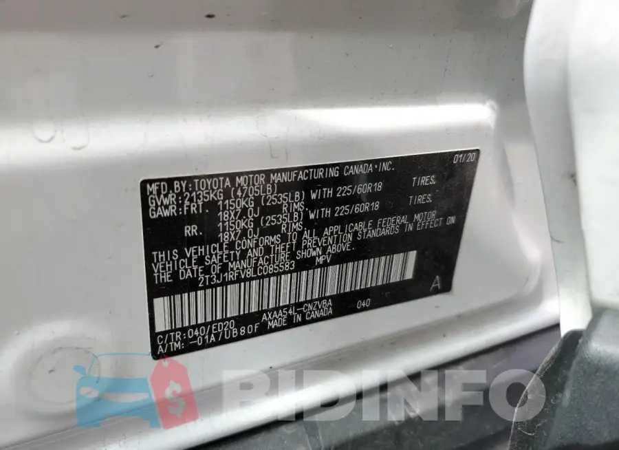 2T3J1RFV8LC085583 Photo# 13