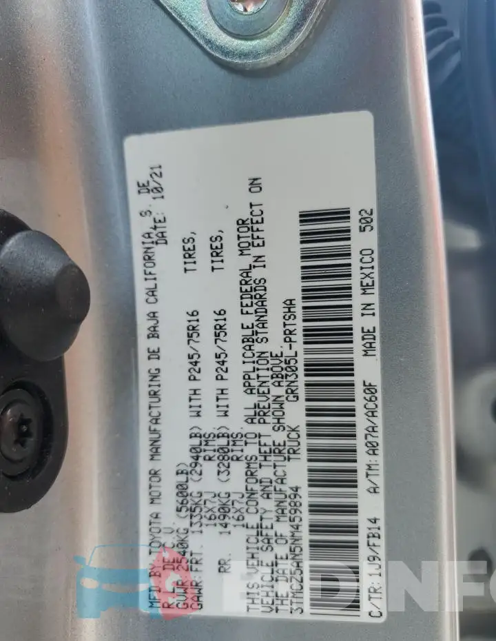 3TMCZ5AN5NM459894 Photo# 12