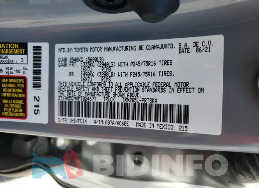 3TYAX5GN4MT024677 Photo# 12
