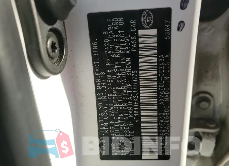 4T1B11HK2JU609775 Photo# 12